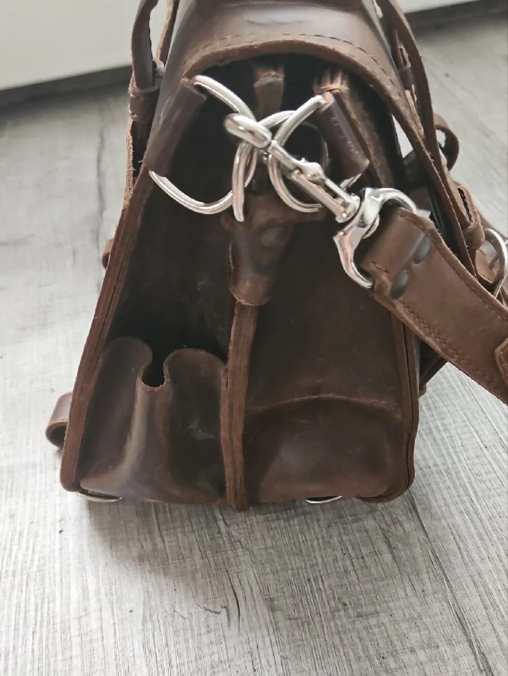 Saddleback Leathers Convertible Briefcase/Backpack With Adjustable Straps.